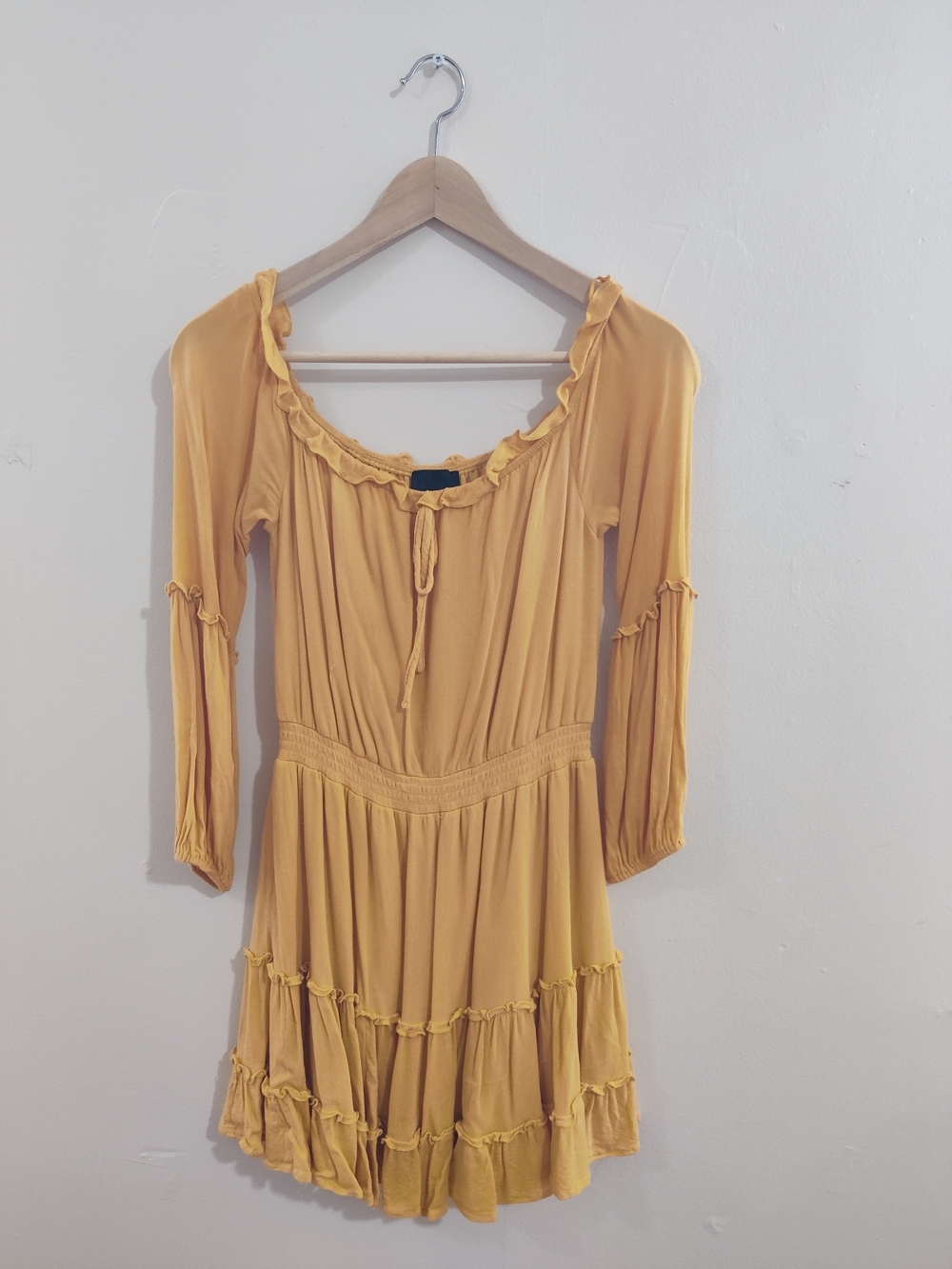 OTS Mustard Yellow Tiered Women's Dress